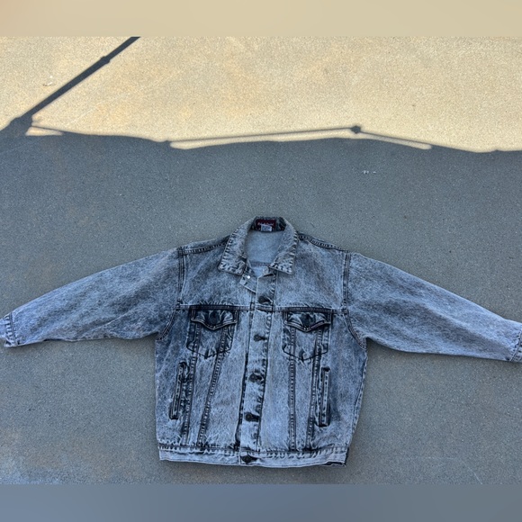 Vintage Roberto Orsini Men's Black/Grey Denim Jacket Size Small 100% Cotton - Picture 7 of 12